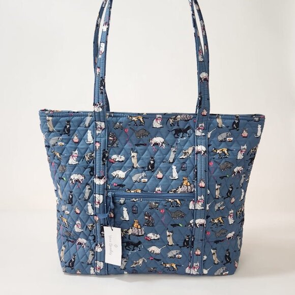 NWT Vera Bradley Cat's Meow Carry On Travel Bag Zip Top Large Tote - Picture 4 of 7
